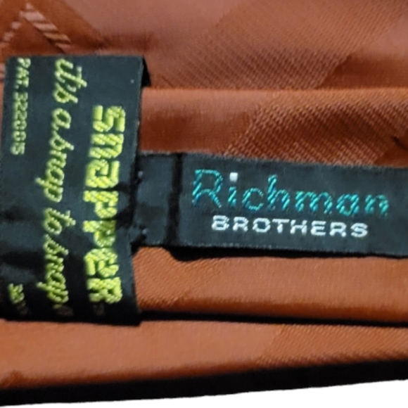 Richman Brothers Snapper Silver Snap Clip On Men's Tie Burgundy Polyester - Picture 12 of 12